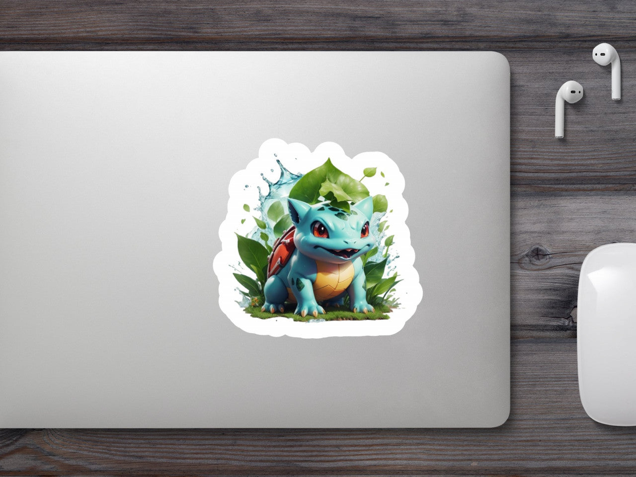 Set 2 bucati, Sticker decorativ, Pokemon bulbasaur zambind, Rezistent la apa, NO6703, 16 cm, Multicolor