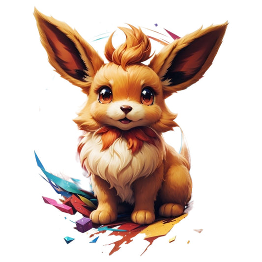 Set 2 bucati, Sticker decorativ, Pokemon Eevee portret, Rezistent la apa, NO6756, 16 cm, Multicolor
