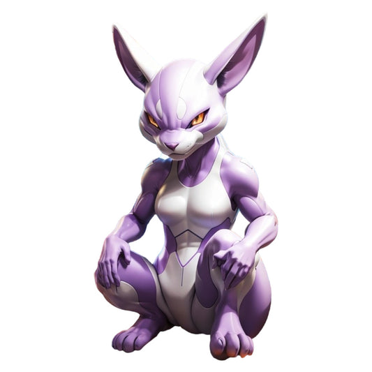 Set 2 bucati, Sticker decorativ, Pokemon Mewtwo, Rezistent la apa, NO6824, 16 cm, Multicolor