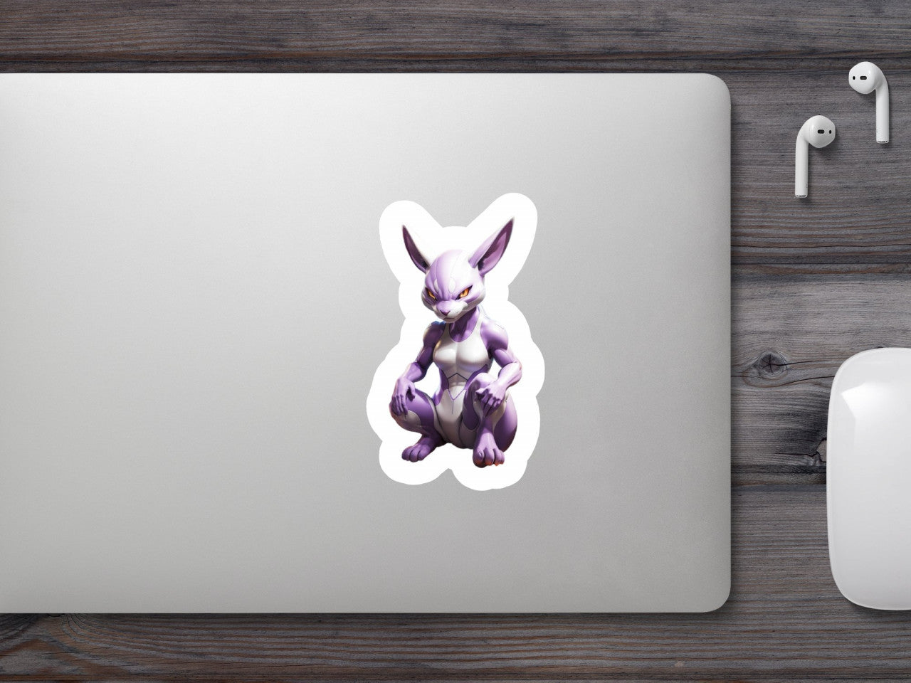 Set 2 bucati, Sticker decorativ, Pokemon Mewtwo, Rezistent la apa, NO6824, 16 cm, Multicolor
