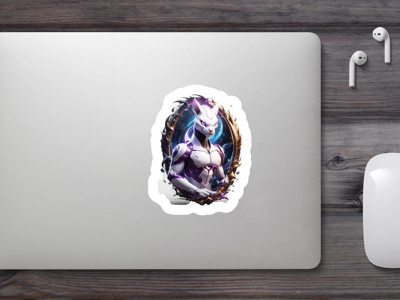 Set 2 bucati, Sticker decorativ, Pokemon Mewtwo, Rezistent la apa, NO6826, 16 cm, Multicolor