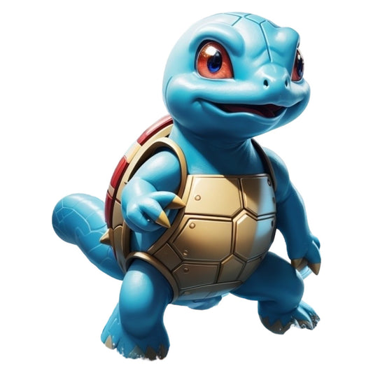 Set 2 bucati, Sticker decorativ, Pokemon Squirtle cu platosa, Rezistent la apa, NO6883, 16 cm, Multicolor