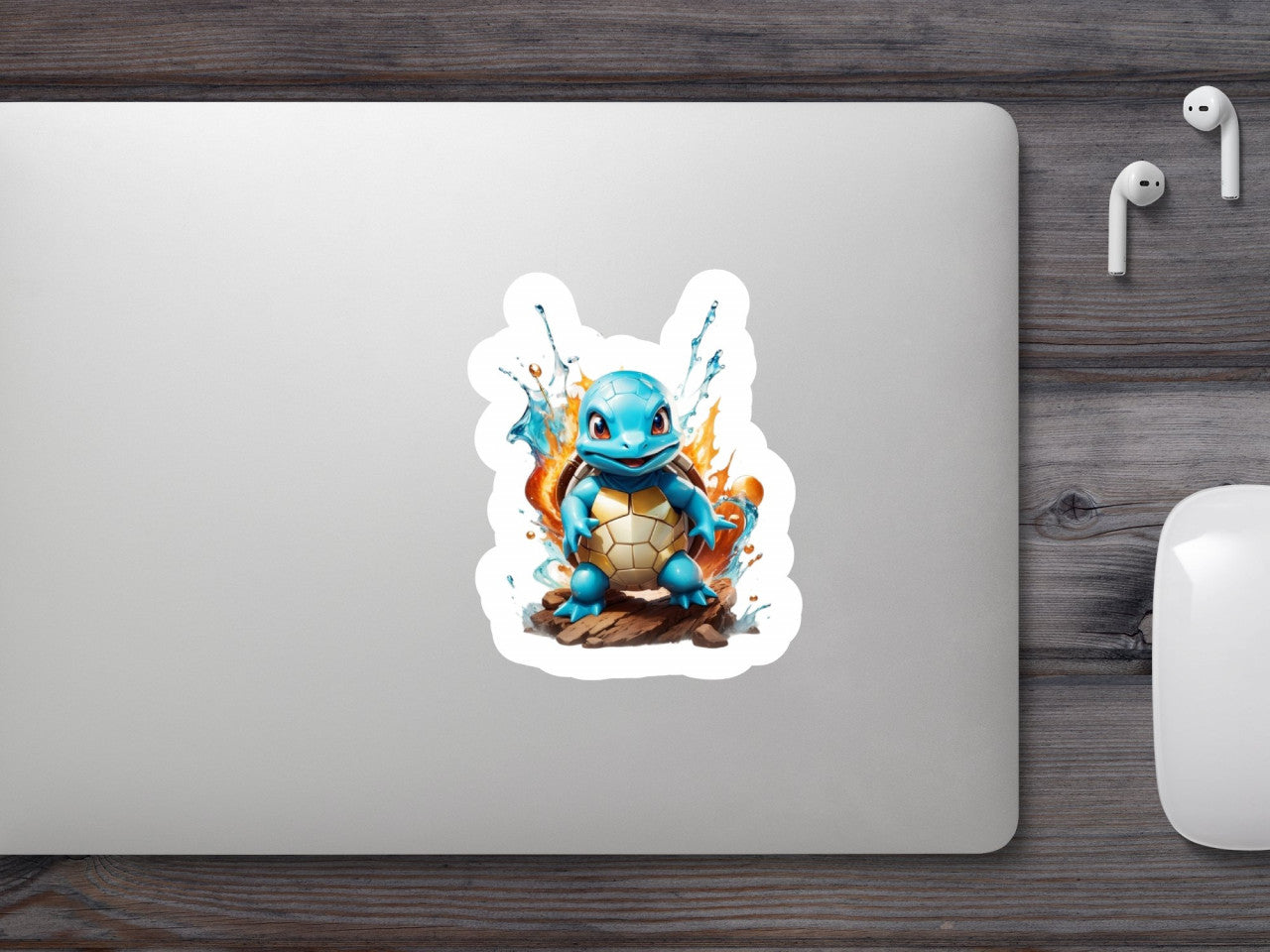 Set 2 bucati, Sticker decorativ, Pokemon Squirtle, Rezistent la apa, NO6882, 16 cm, Multicolor