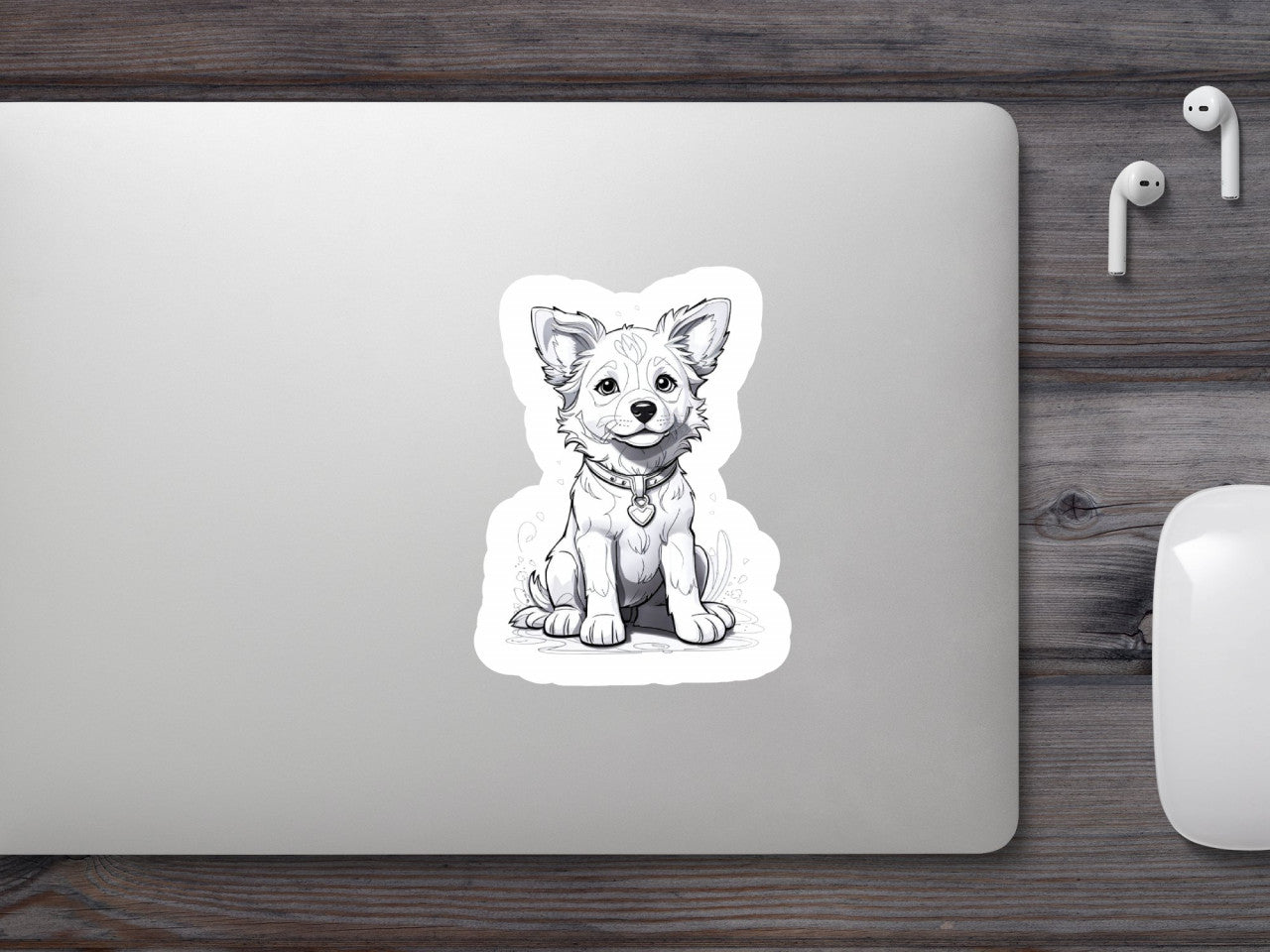 Set 2 bucati, Sticker decorativ, Puppy, Rezistent la apa, NO6328, 16 cm, Multicolor
