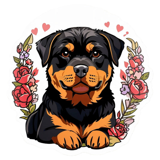Set 2 bucati, Sticker decorativ, Rottweiler, Rezistent la apa, NO6543, 16 cm, Multicolor