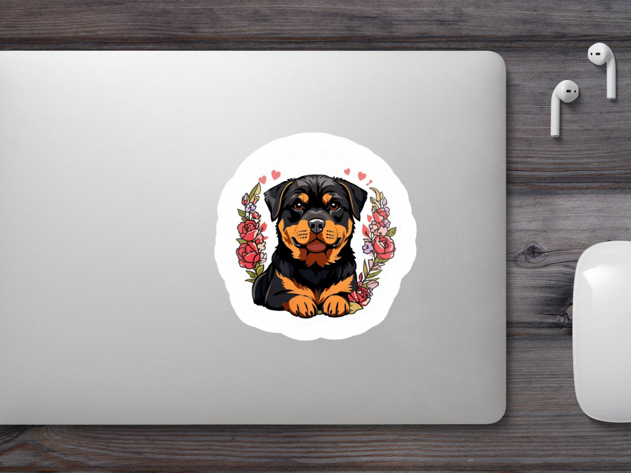 Set 2 bucati, Sticker decorativ, Rottweiler, Rezistent la apa, NO6543, 16 cm, Multicolor