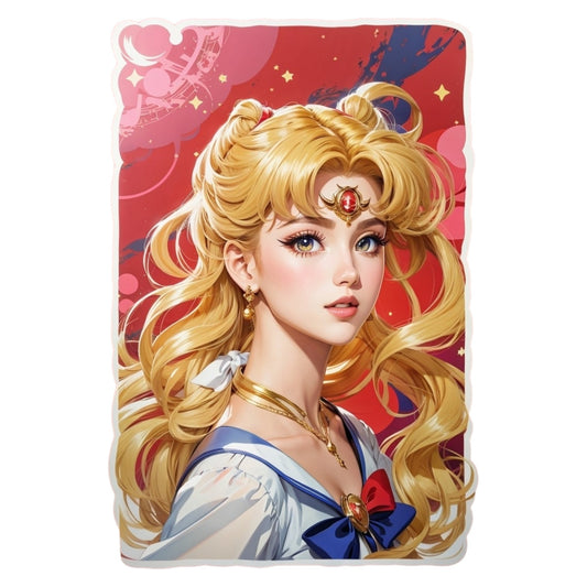 Set 2 bucati, Sticker decorativ, Sailor Moon, Rezistent la apa, NO6866, 16 cm, Multicolor