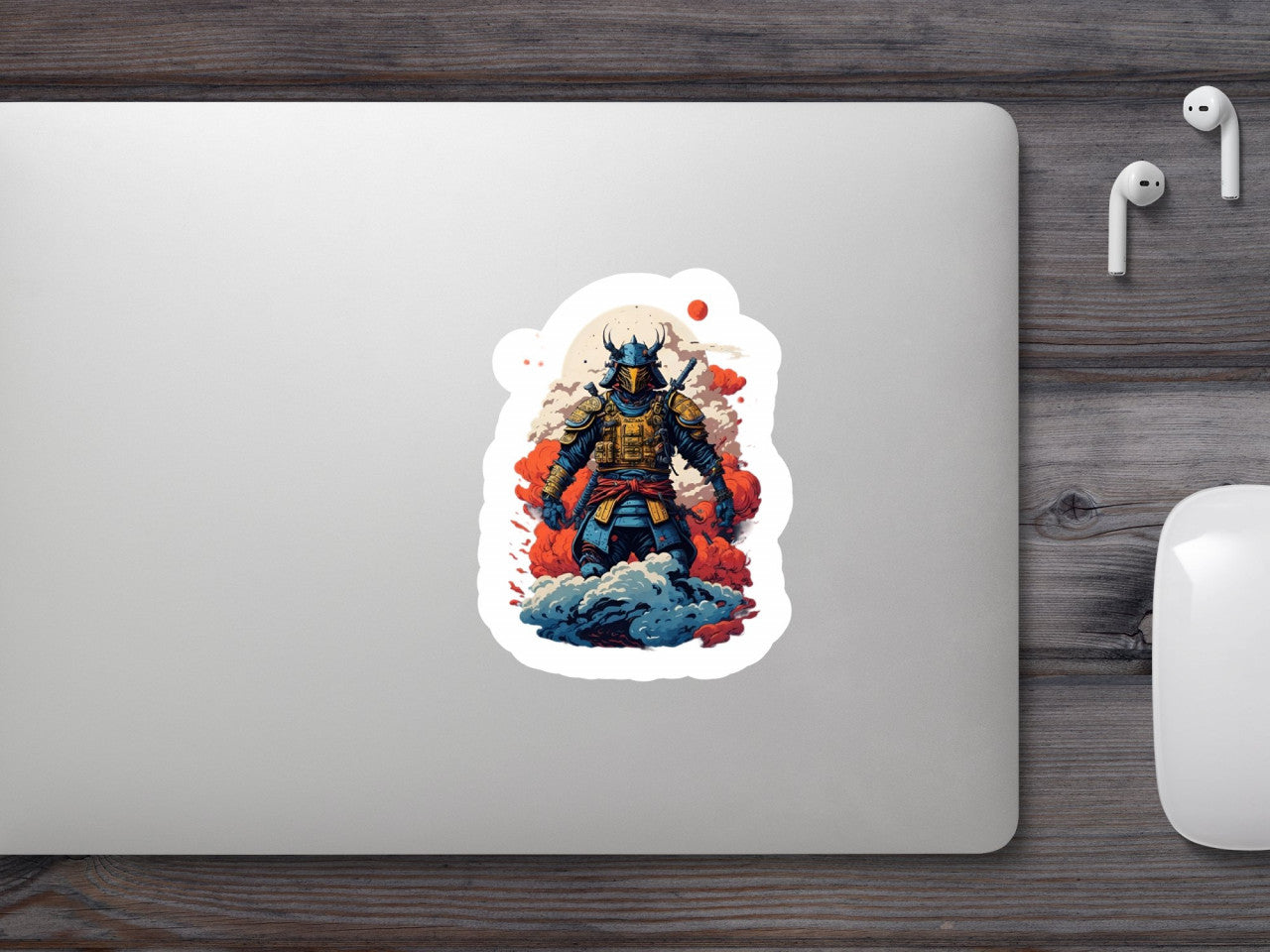 Set 2 bucati, Sticker decorativ, Samurai, Rezistent la apa, NO6304, 16 cm, Multicolor