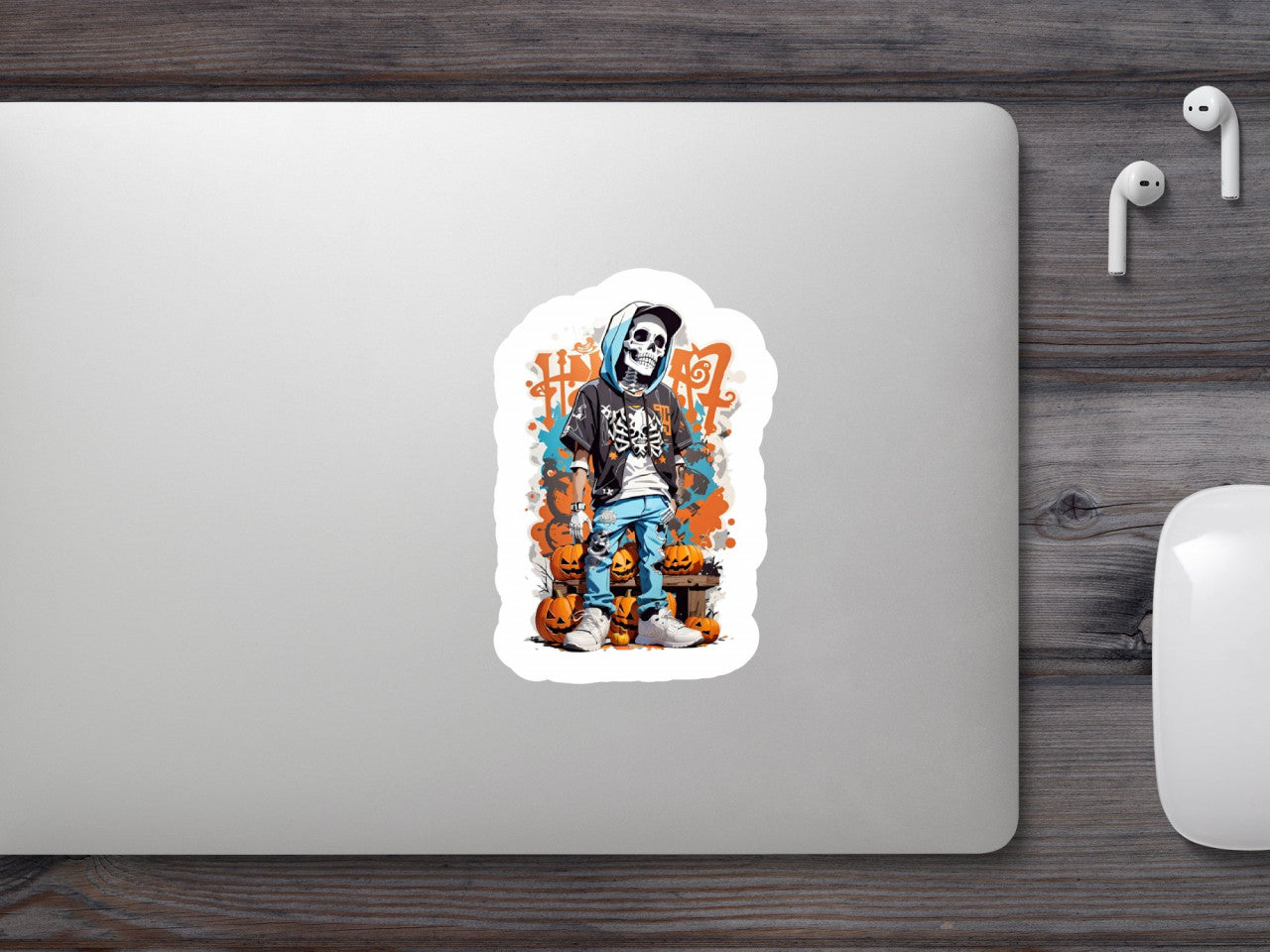 Set 2 bucati, Sticker decorativ, Schelete graffiti, Rezistent la apa, NO6286, 16 cm, Multicolor