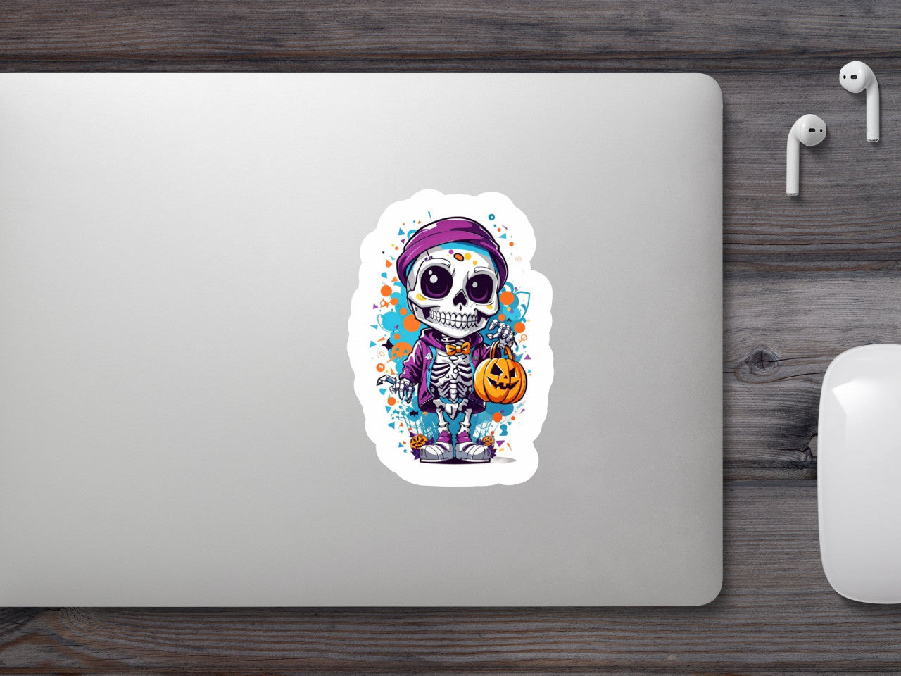 Set 2 bucati, Sticker decorativ, Scheletel de halloween, Rezistent la apa, NO6528, 16 cm, Multicolor