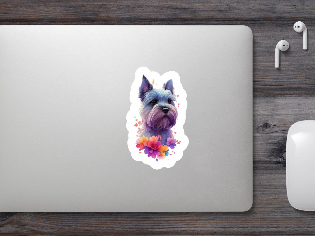 Set 2 bucati, Sticker decorativ, Schnauzer, Rezistent la apa, NO6234, 16 cm, Multicolor