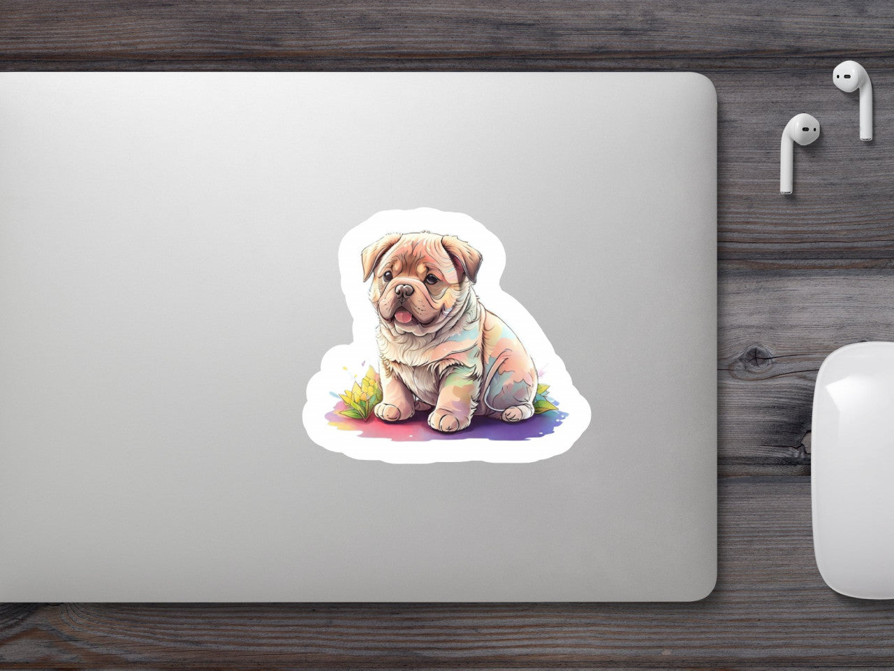 Set 2 bucati, Sticker decorativ, Shar Pei chinezesc, Rezistent la apa, NO6926, 16 cm, Multicolor