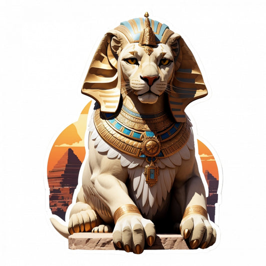 Set 2 bucati, Sticker decorativ, Sphinx personaj mitologic, Rezistent la apa, NO5955, 16 cm, Multicolor