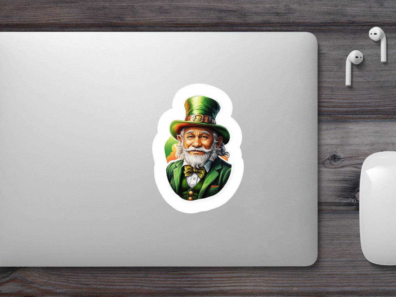 Set 2 bucati, Sticker decorativ, Spiridus Leprechaun, Rezistent la apa, NO5495, 16 cm, Multicolor