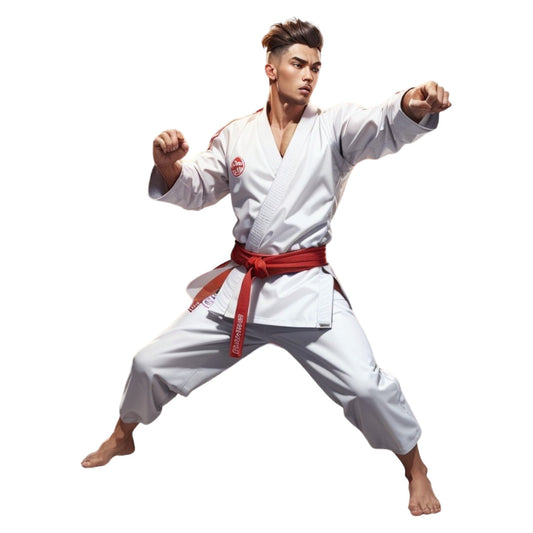 Set 2 bucati, Sticker decorativ, Sportiv Karate in lupta, Rezistent la apa, NO6805, 16 cm, Multicolor