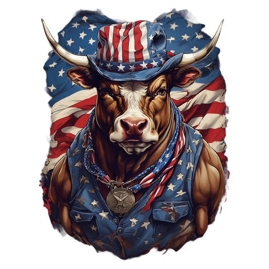 Set 2 bucati, Sticker decorativ, Taur costum american, Rezistent la apa, NO6151, 16 cm, Multicolor