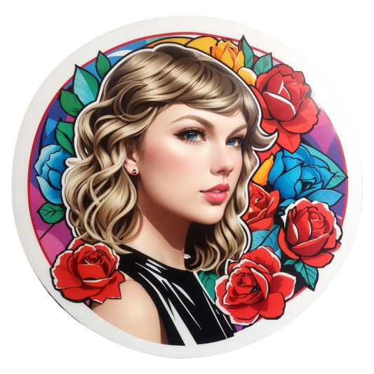 Set 2 bucati, Sticker decorativ, Taylor Swift, Rezistent la apa, NO6899, 16 cm, Multicolor