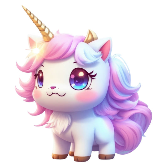 Set 2 bucati, Sticker decorativ, Unicorn, Rezistent la apa, NO6383, 16 cm, Multicolor