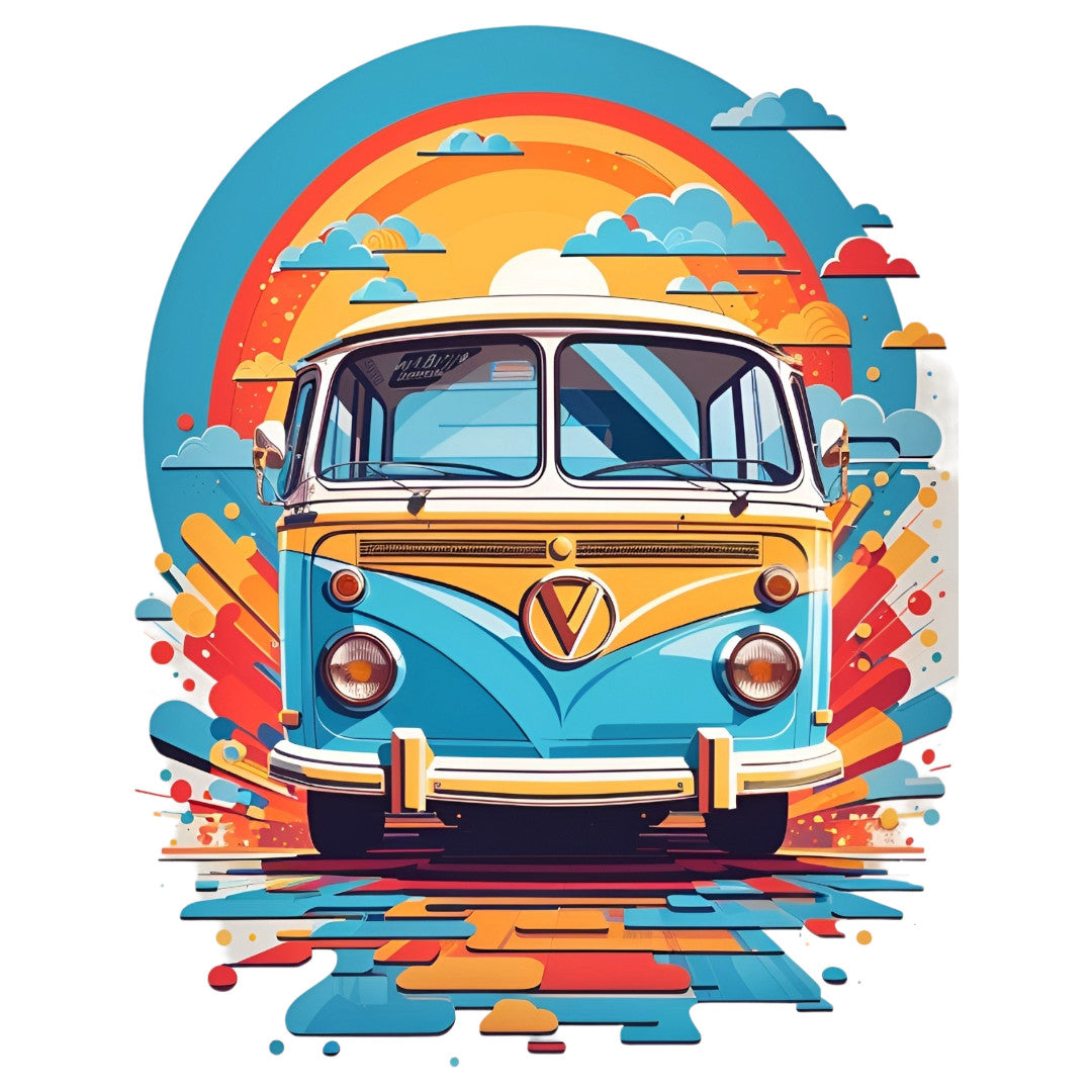 Set 2 bucati, Sticker decorativ, Van life, Rezistent la apa, NO6179, 16 cm, Multicolor