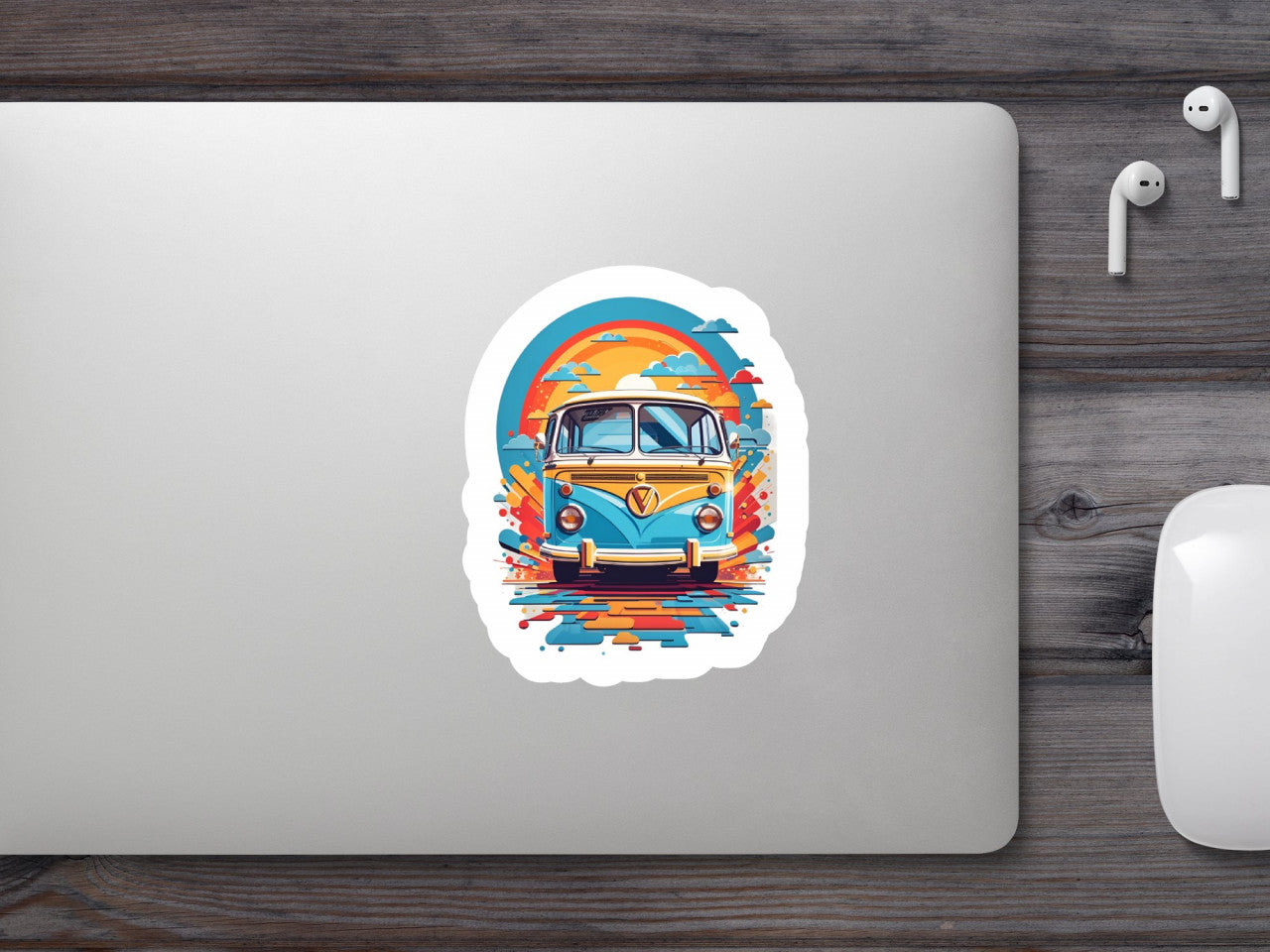 Set 2 bucati, Sticker decorativ, Van life, Rezistent la apa, NO6179, 16 cm, Multicolor