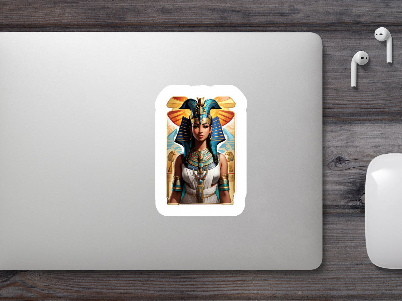 Set 2 bucati, Sticker decorativ, Zeita Nephthys, Rezistent la apa, NO5652, 16 cm, Multicolor