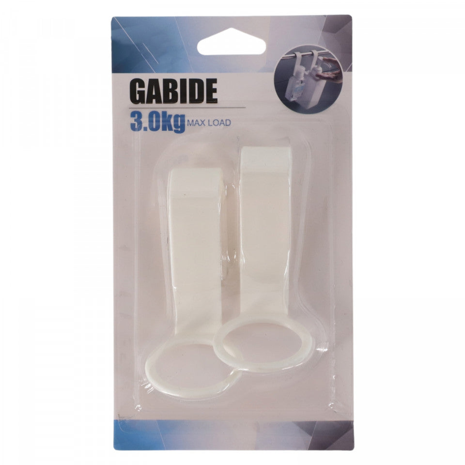 Set 2 bucati, Suport carlig pentru sticla, 3 gk, 9 cm, Alb