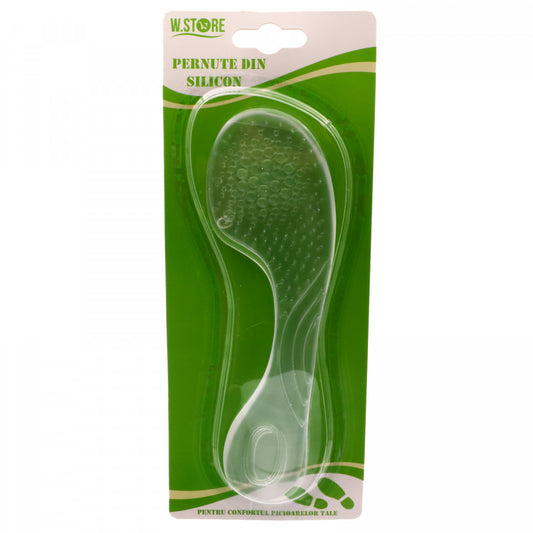 Set 2 bucati, Talonete / Branturi din silicon pentru confort, antialunecare, ortopedic, transparente, 20.2 x 6 cm