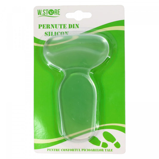 Set 2 bucati, Talonete / Pernute din silicon pentru confort, cu calcai, ortopedic, 8.5 x 14 cm, Transparent