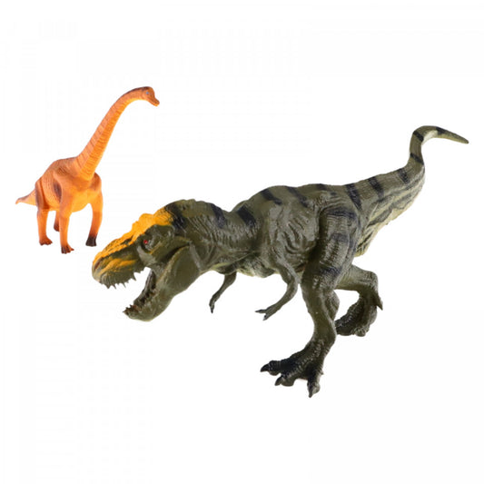 Set 2 dinozauri, Trex si Brontosaurus, NO44, 24 - 30 cm, Multicolor