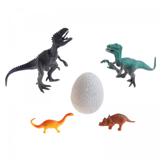 Set 2 Figurine Dinozauri cu ou, NO2525A, 15 cm, Multicolor