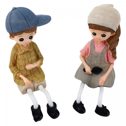 Set 2 figurine, Prieteni, din ceramica, 6 x 16 cm, Multicolor