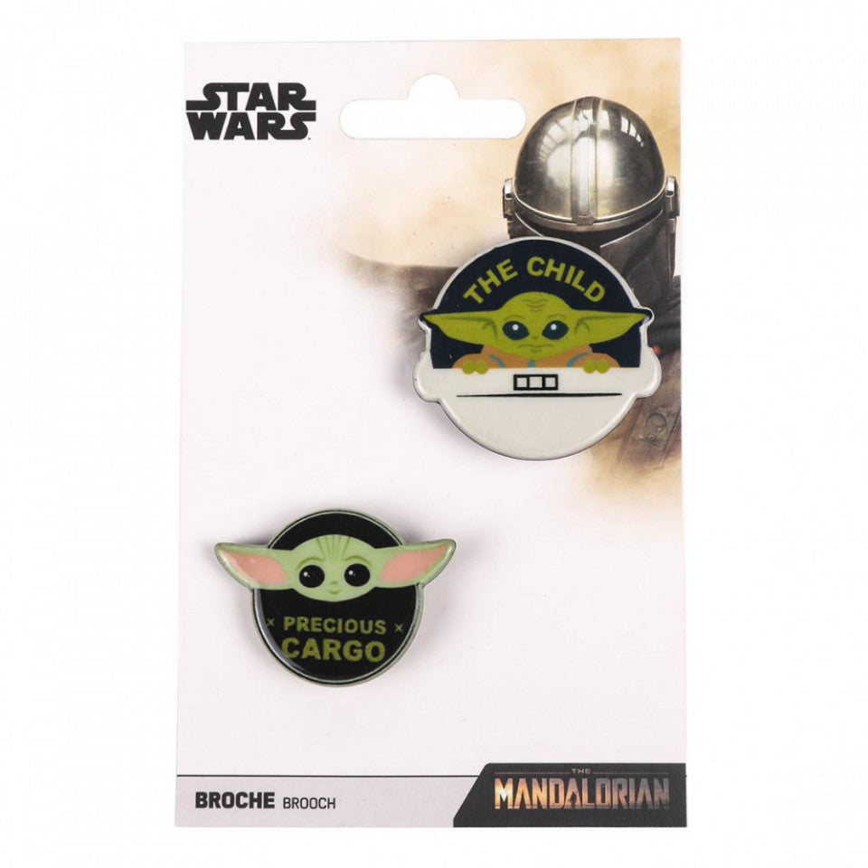 Set 2 insigne, The Mandalorian, The Child, Star Wars, 4 cm