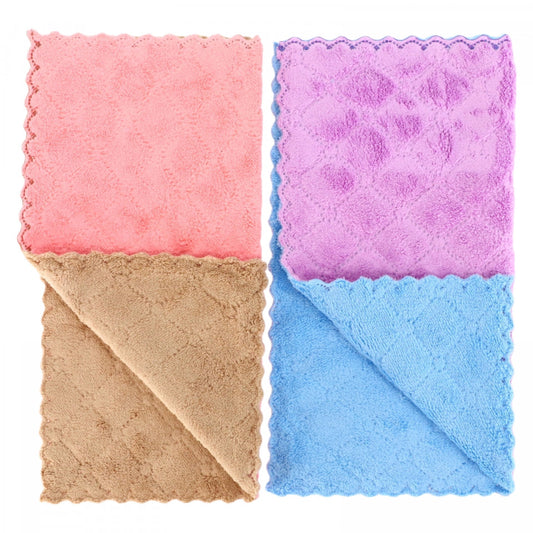 Set 2 Lavete din microfibra, 2 fete, NO3412, 30 x 30 cm, Multicolor