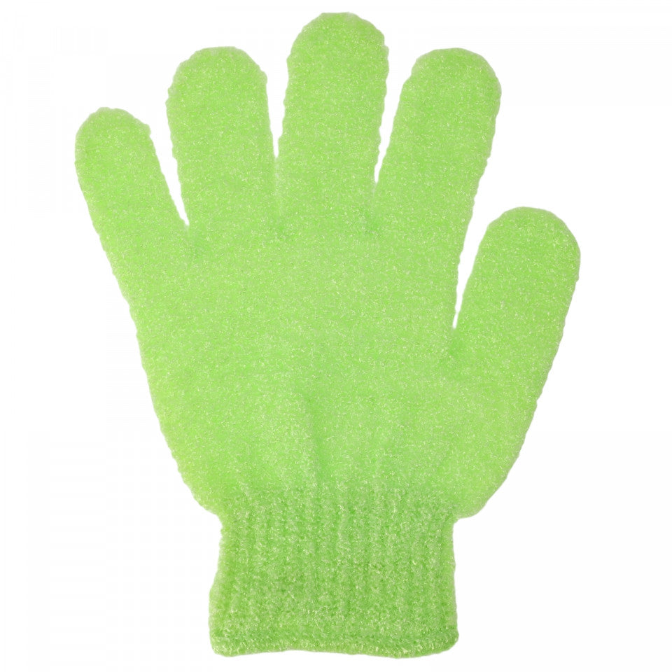 Set 2 Manusi de baie exfoliante, pentru piele sensibila, NO78, 18 x 12 cm, Verde