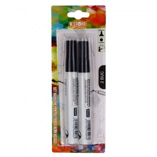 Set 2 Markere pentru tabla alba, Whiteboard, Negru
