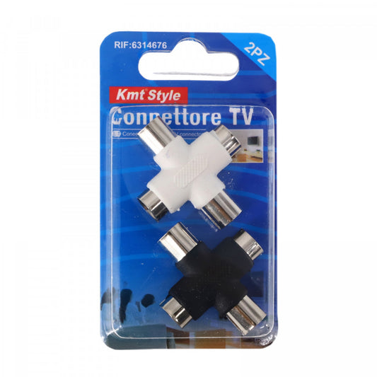 Set 2 mufe antena tv, Mama - Tata, NO42, 3.5 cm, Alb / Negru