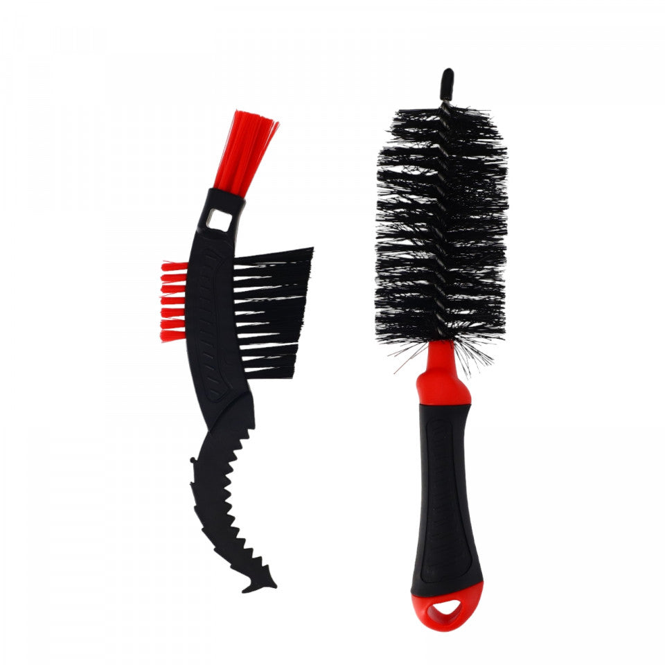 Set 2 perii curatare bicicleta si lant, NO543, 23 - 25 cm, Negru