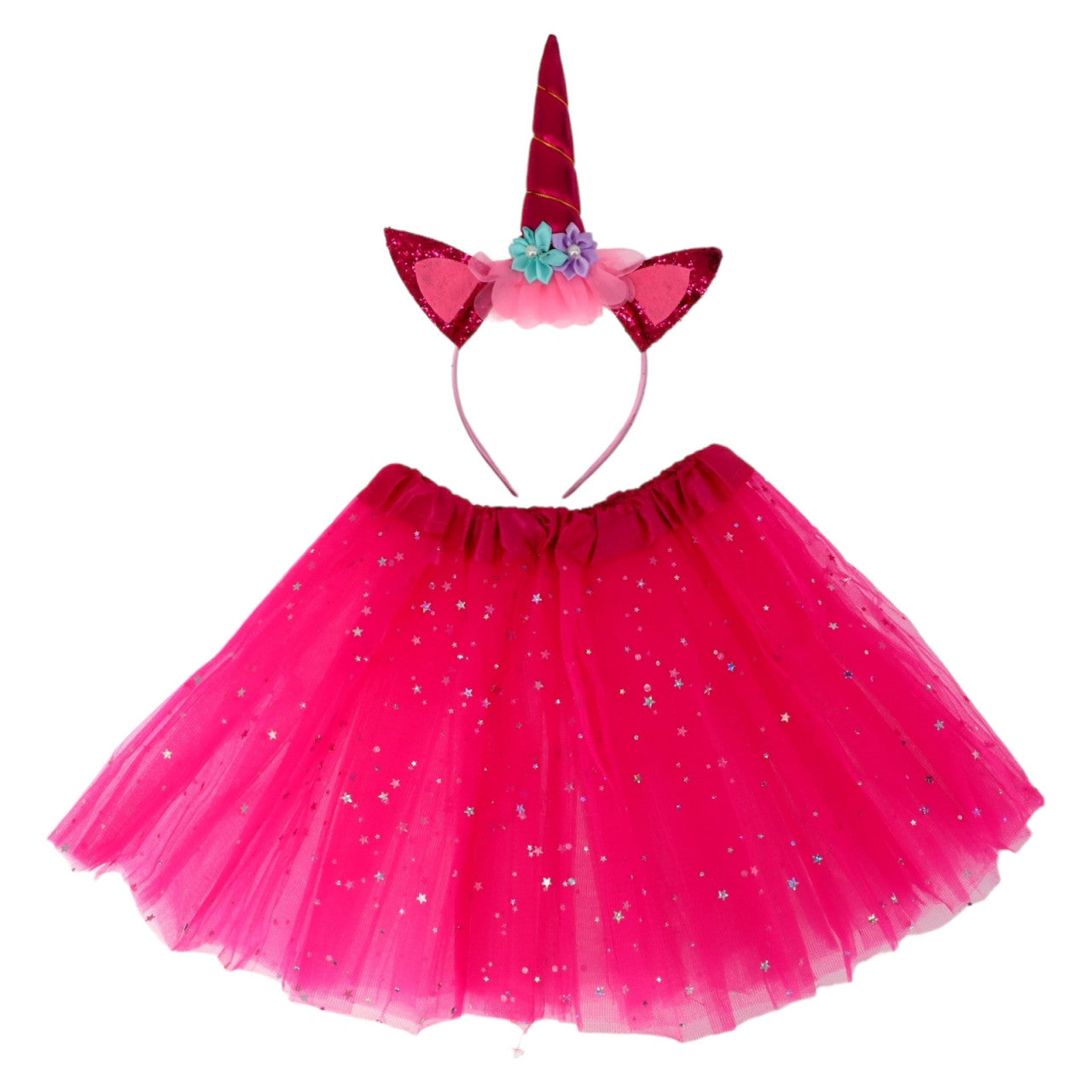 Set 2 piese, Costum unicorn, NO654, 25 cm, Roz
