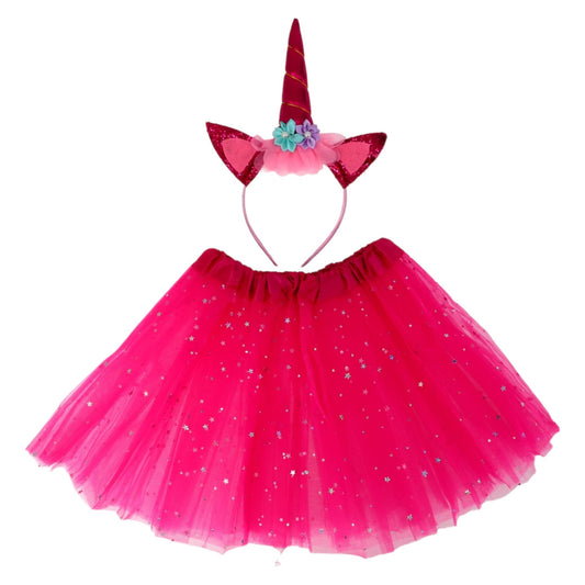 Set 2 piese, Costum unicorn, NO654, 25 cm, Roz