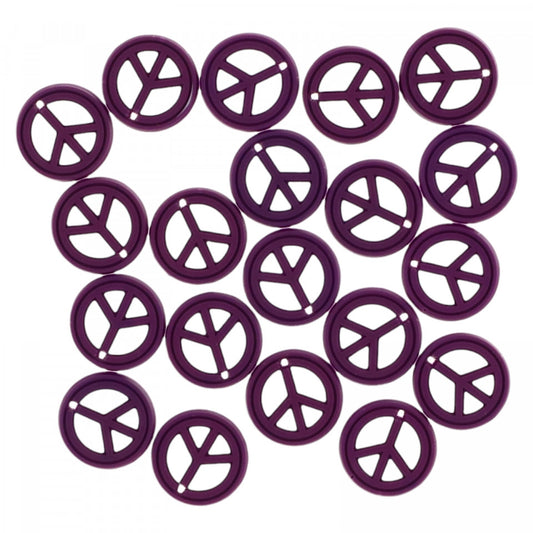 Set 20 Pandantive, Peace / Pace, din silicon, 2 cm, Mov
