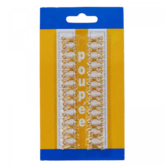 Set 24 buc, Mos si Baba, Inchideri din doua parti, Metal, 1.5 cm, Auriu