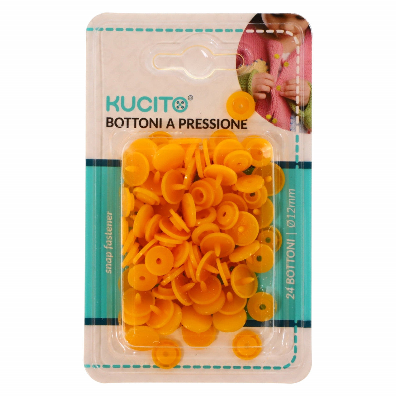 Set 24 capse butoni, NO322, 12 mm, Portocaliu