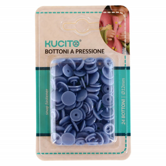Set 24 capse butoni, NO323, 12 mm, Albastru