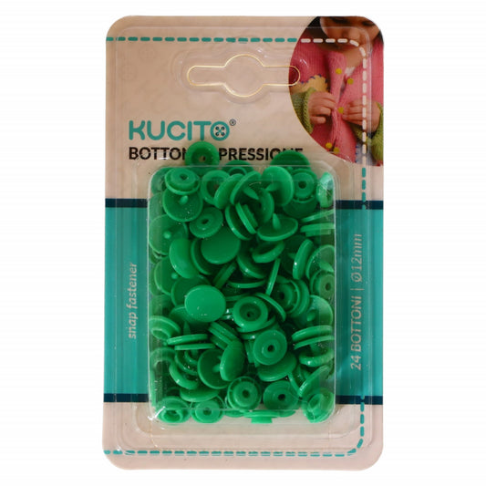 Set 24 capse butoni, NO324, 12 mm, Verde