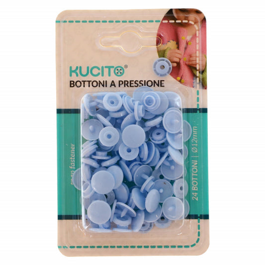 Set 24 capse butoni, NO325, 12 mm, Albastru