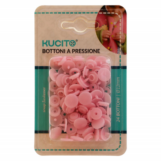 Set 24 capse butoni, NO326, 12 mm, Roz