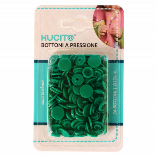 Set 24 capse butoni, NO329, 12 mm, Verde