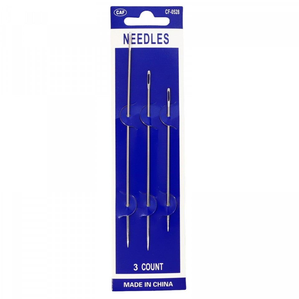 Set 3 Ace cu ochi mare pentru cusut, brodat goblen, NO125, 10 / 12.5 / 15 cm, Argintiu