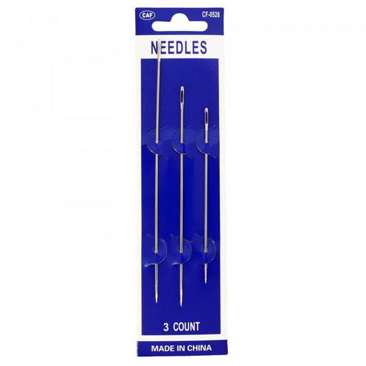 Set 3 Ace cu ochi mare pentru cusut, brodat goblen, NO125, 10 / 12.5 / 15 cm, Argintiu