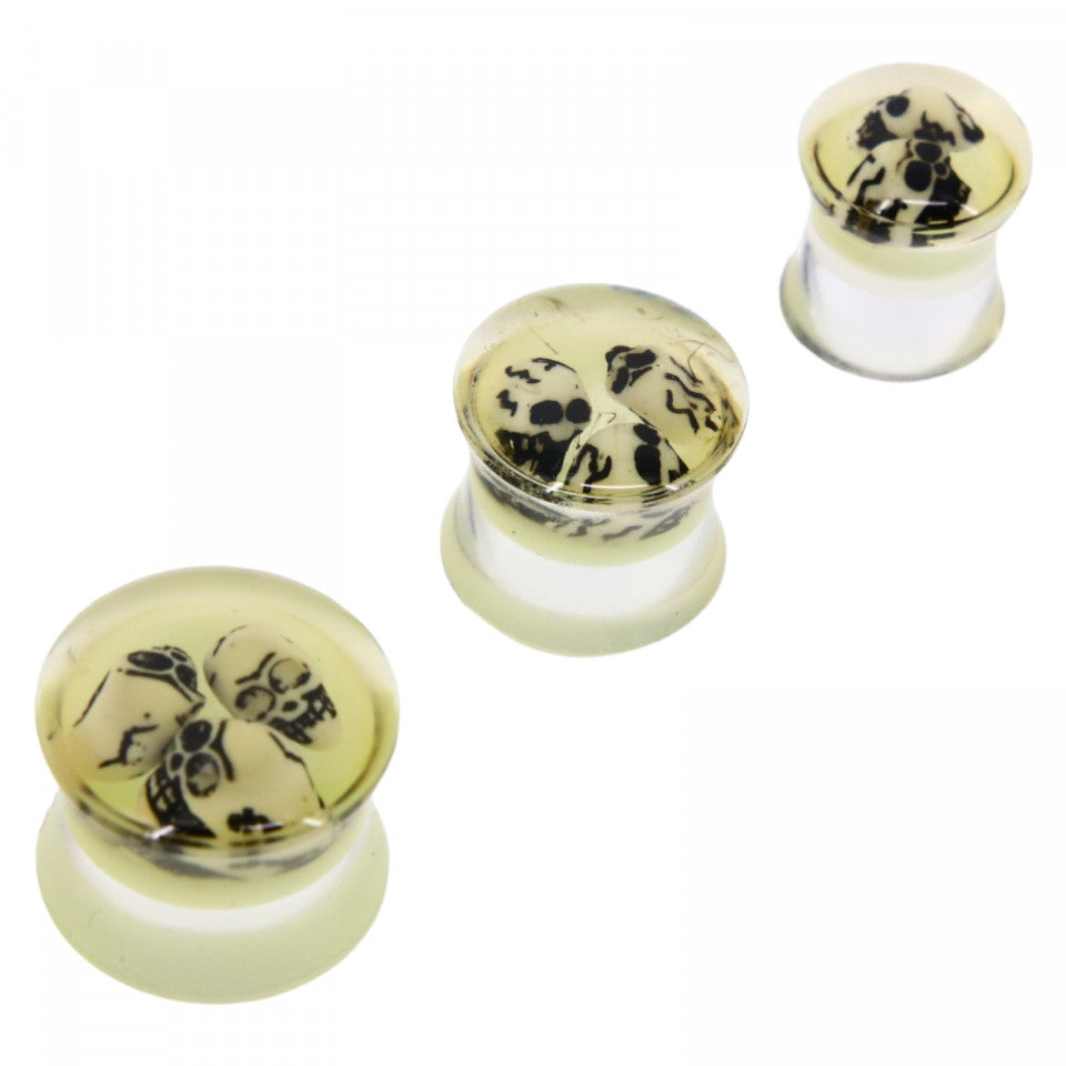 Set 3 buc, Piercing, Cercel pentru urechi, ABS, Capete de mort, NO9816, 1 / 1.2 / 1.4 cm, Bej